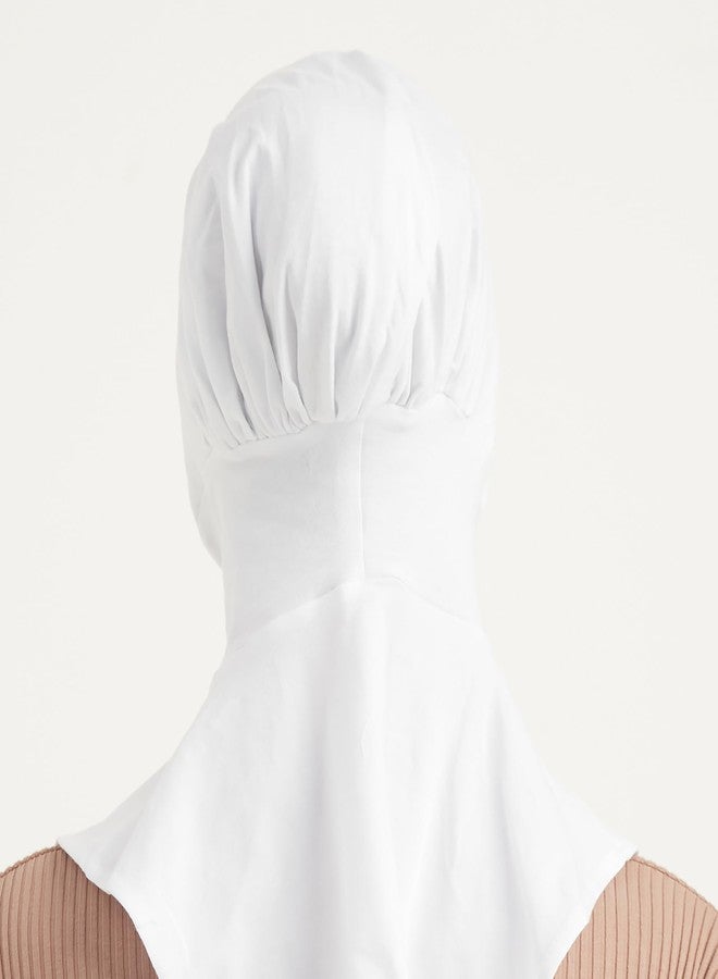 Modefa قبعة نينجا قطنية فاخرة من موديفا للنساء - تغطية كاملة - مقاس واحد يناسب معظم النساء - حجاب نينجا داخلي للنساء المسلمات (أبيض) - Image 3